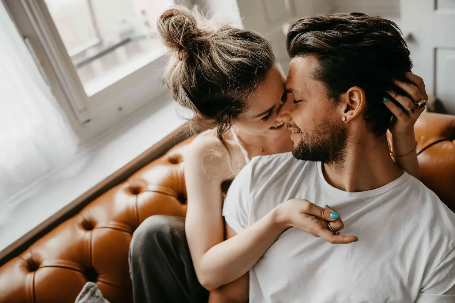 A couple sharing a quiet moment together